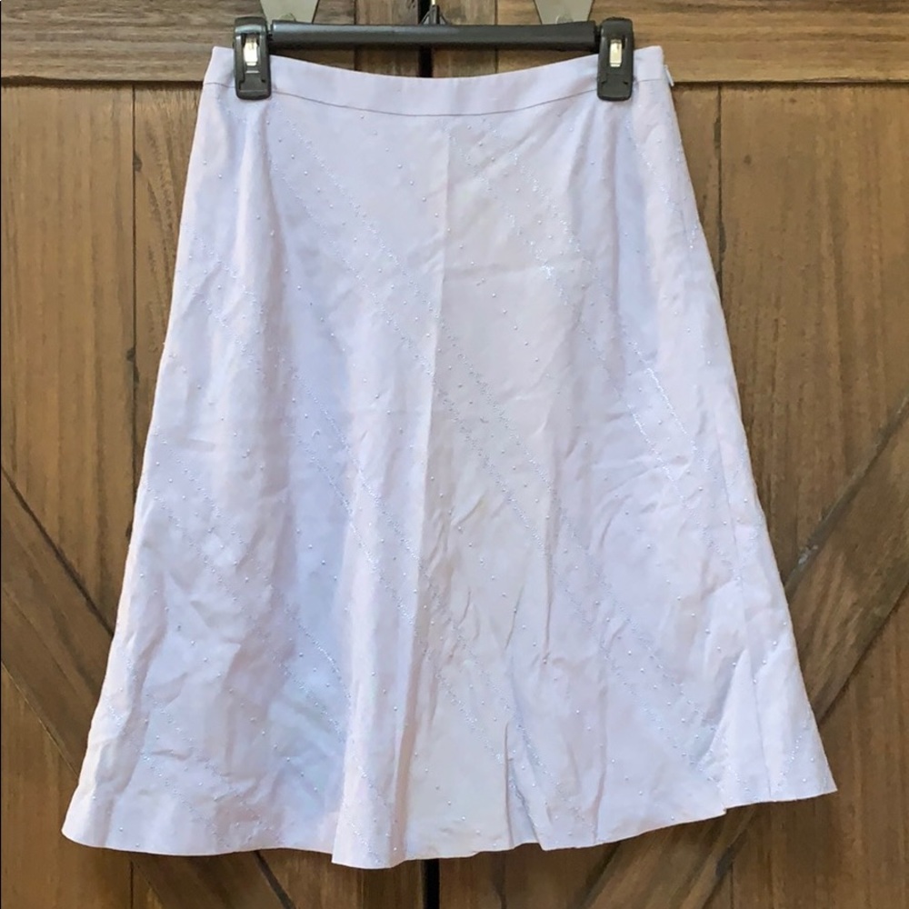 embroidered linen blend Ann Taylor skirt, Sz2
